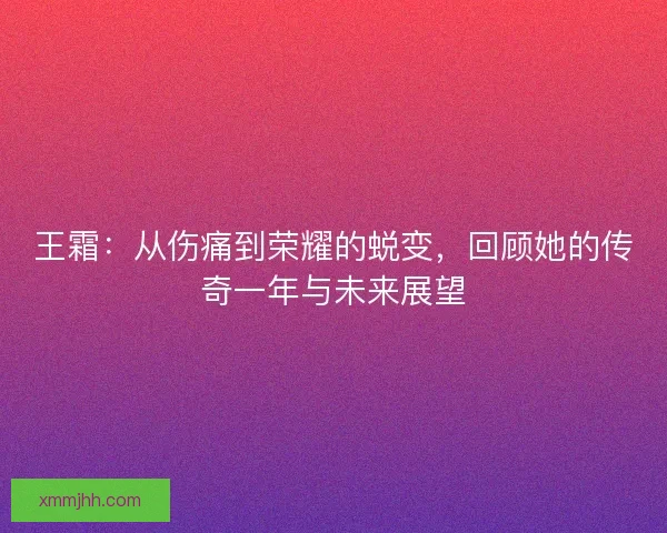 王霜:从伤痛到荣耀的蜕变,回顾她的传奇一年与未来展望 王霜:从伤痛到荣耀的蜕变,回顾她的传奇一年与未来展望