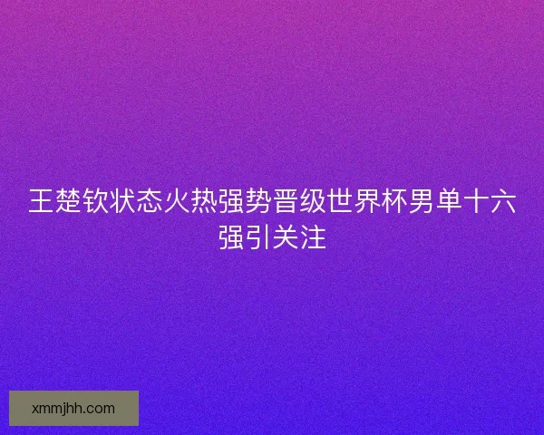 王楚钦状态火热强势晋级世界杯男单十六强引关注 王楚钦状态火热强势晋级世界杯男单十六强引关注