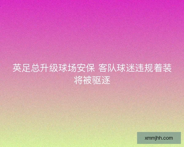 英足总升级球场安保 客队球迷违规着装将被驱逐
